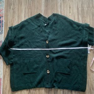 Design lab oversized sweater - poncho fits XL-3X - forest green - cotton blend